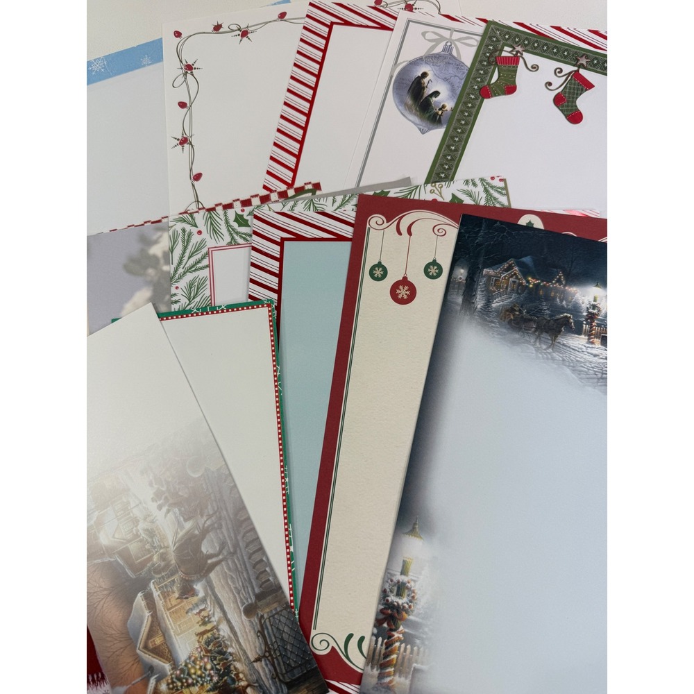 30 Page Vintage Christmas Stationery Variety Lot Holiday Letter Paper Ephemera